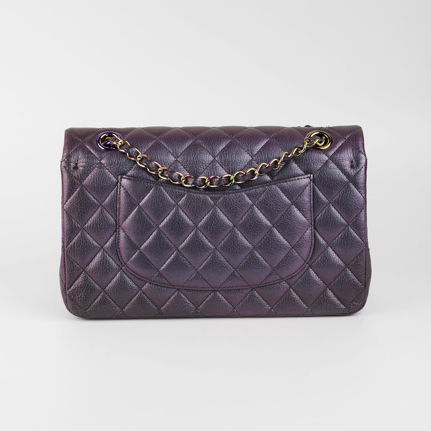 Chanel 16C Classic Flap Medium Large Iridescent Mermaid Purplle Bag