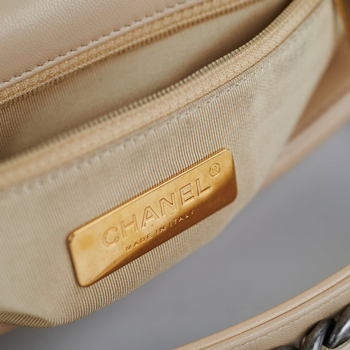 Chanel Small 19 Beige