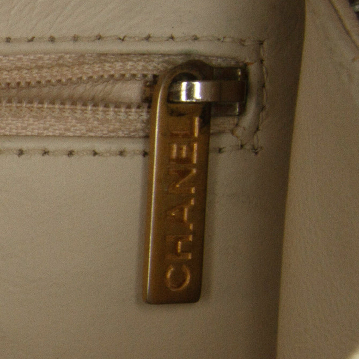 White Chanel Medium Caviar Filigree Vanity Case Satchel
