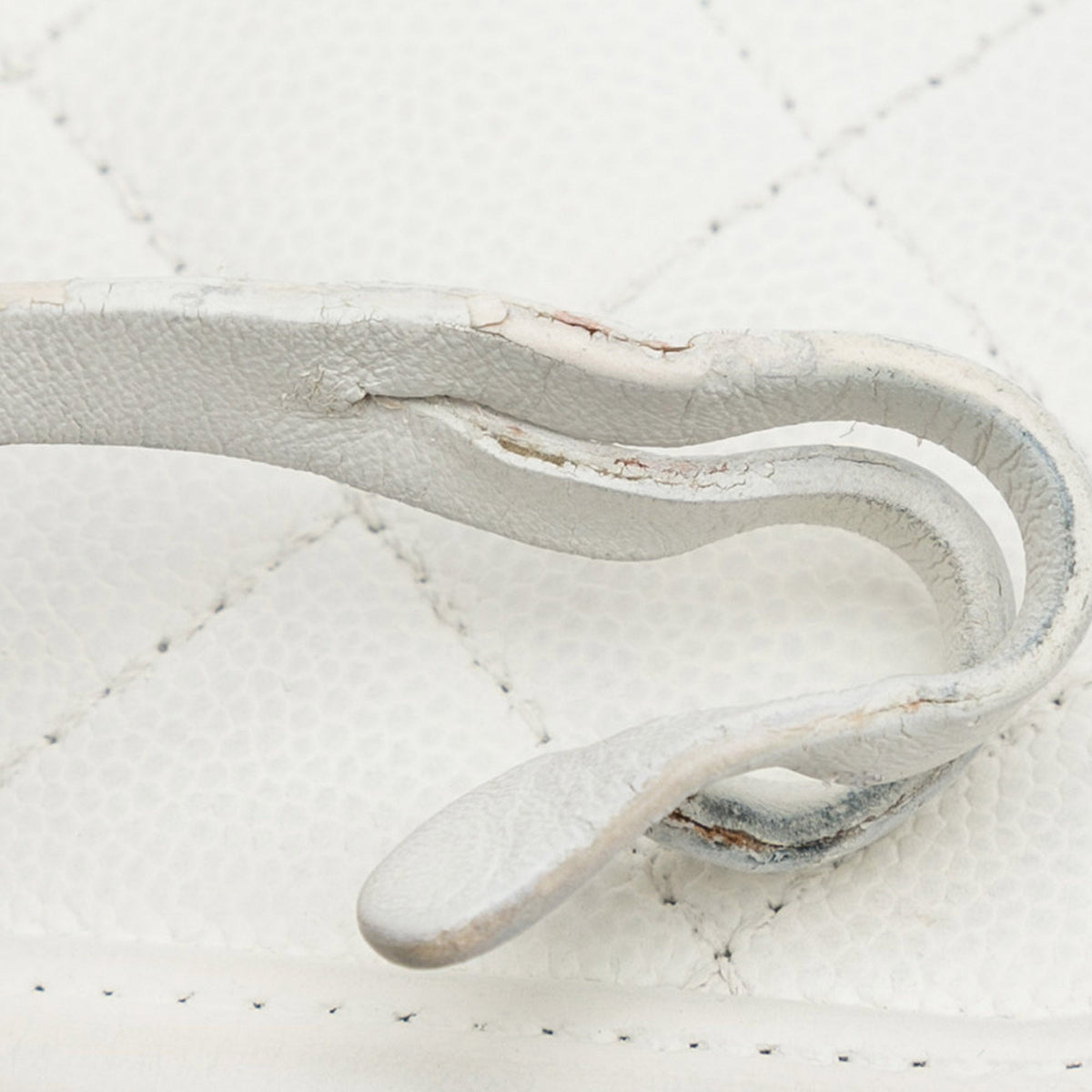 White Chanel Medium Caviar Filigree Vanity Case Satchel