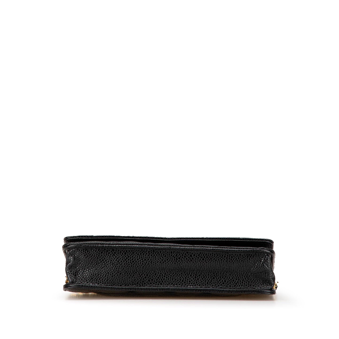 Black Chanel CC Quilted Caviar Wallet on Chain Crossbody Bag