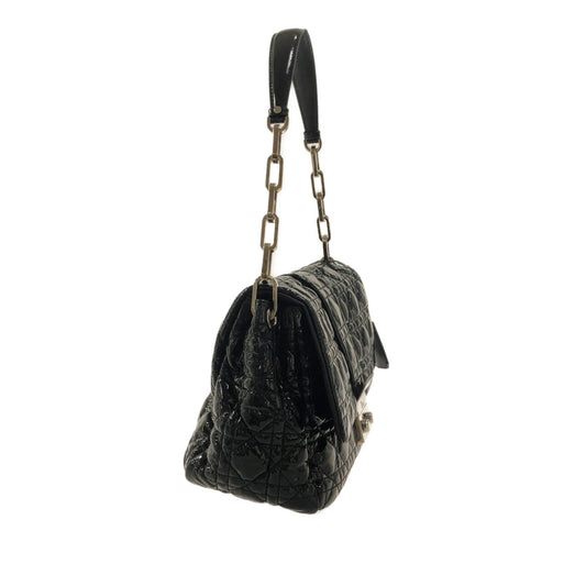 DIOR Cannage New Lock Patent Leather Flap Bag