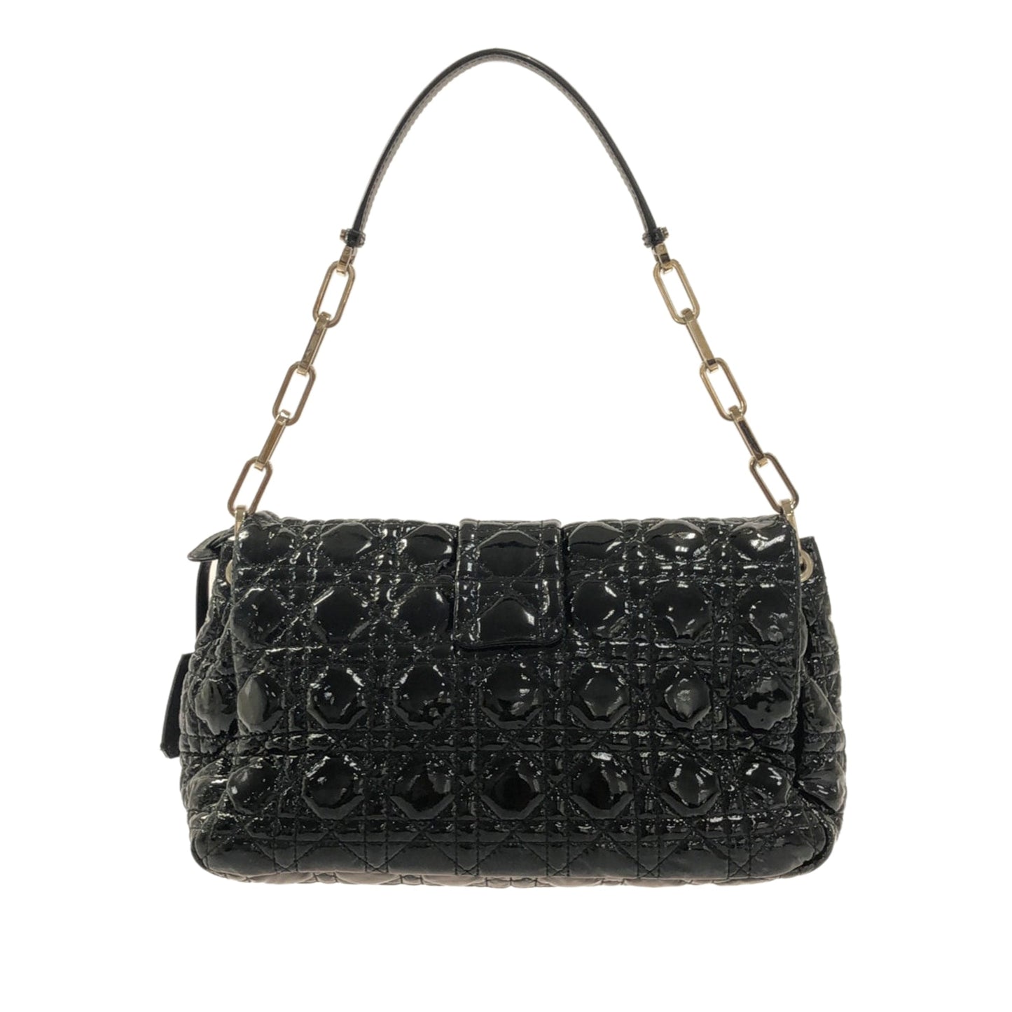 DIOR Cannage New Lock Patent Leather Flap Bag