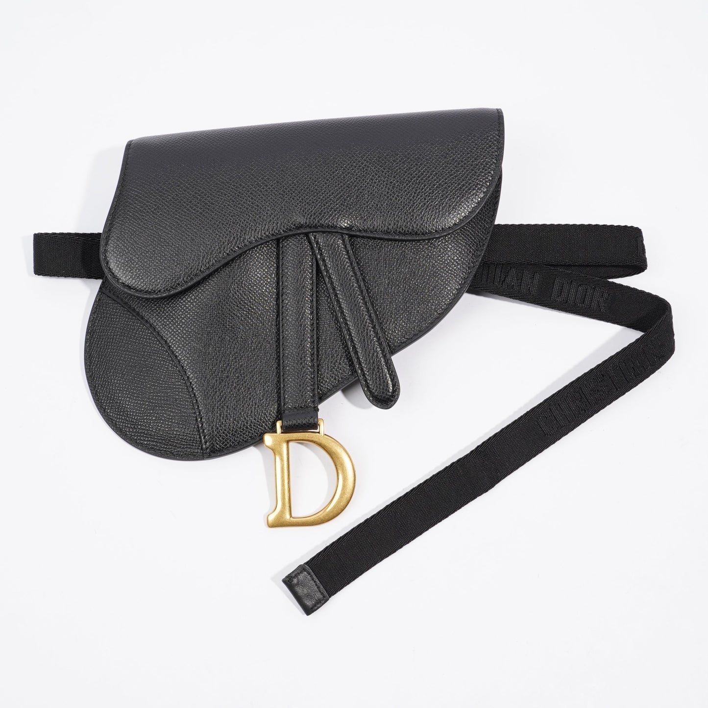 Christian Dior Saddle Belt Bag Black Leather