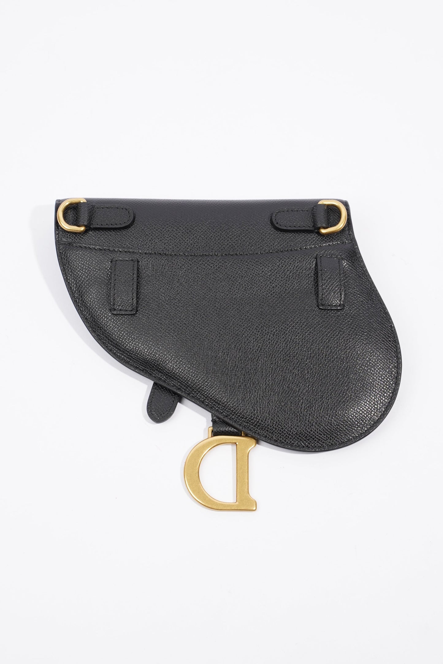 Christian Dior Saddle Belt Bag Black Leather