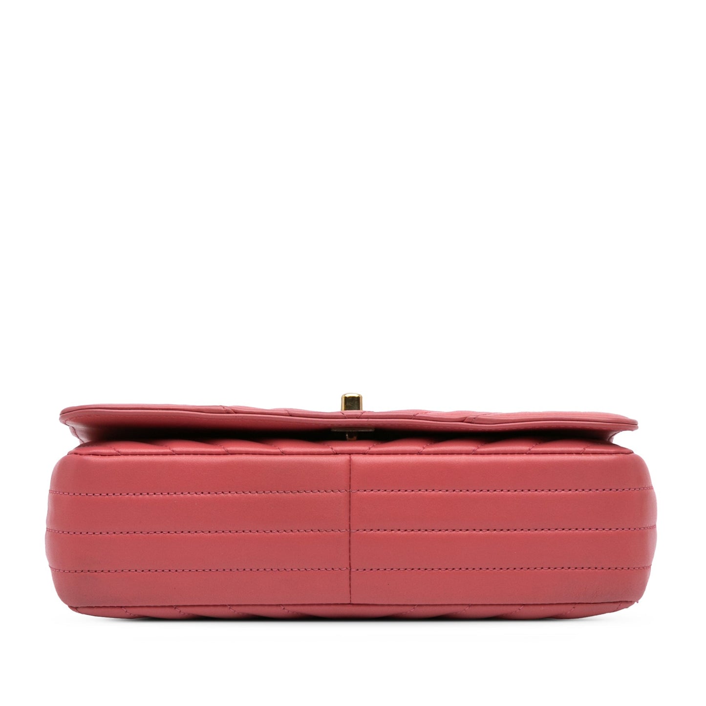 Pink Chanel Medium Chevron Lambskin Statement Flap Shoulder Bag