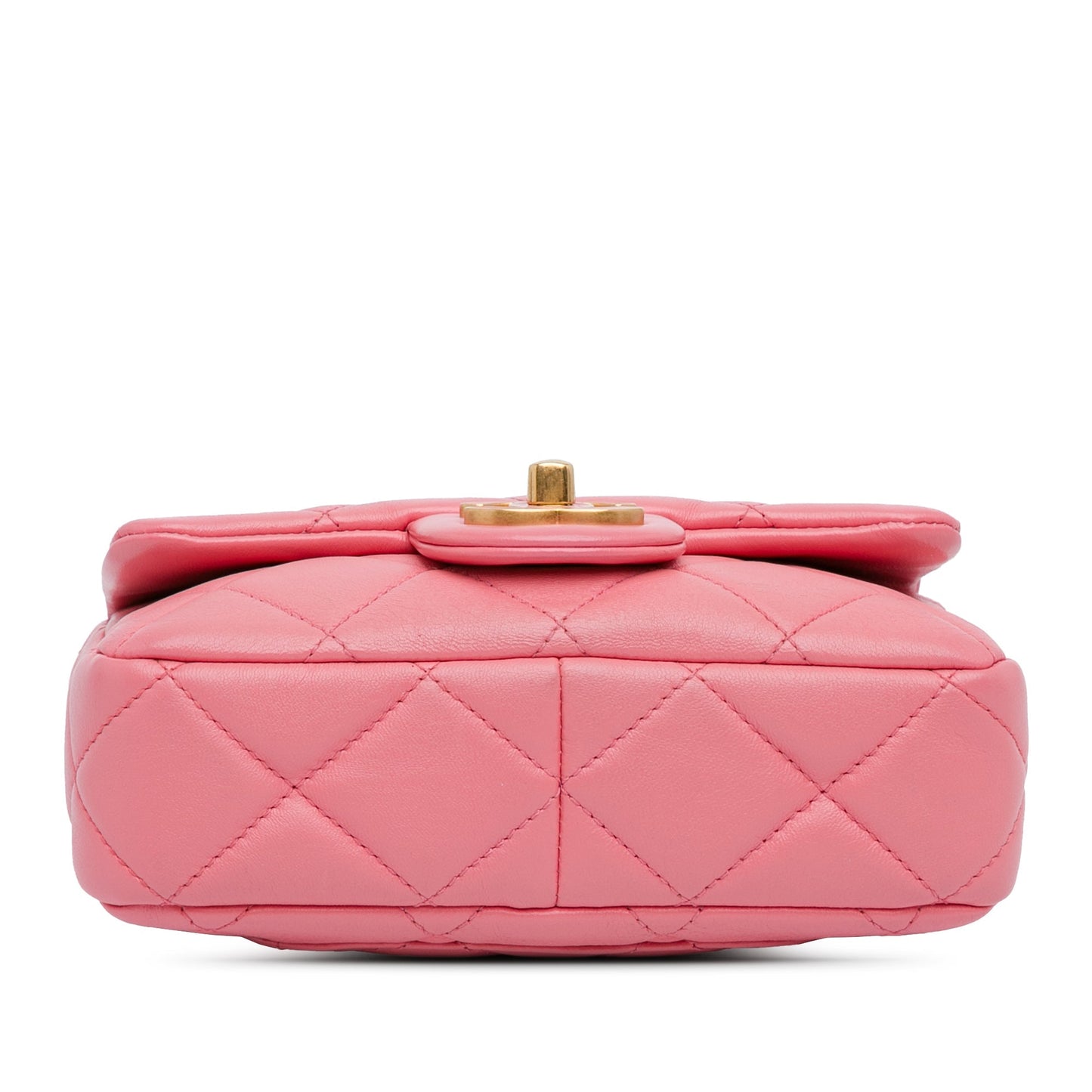 Pink Chanel Mini Lambskin Pending CC Flap Crossbody Bag