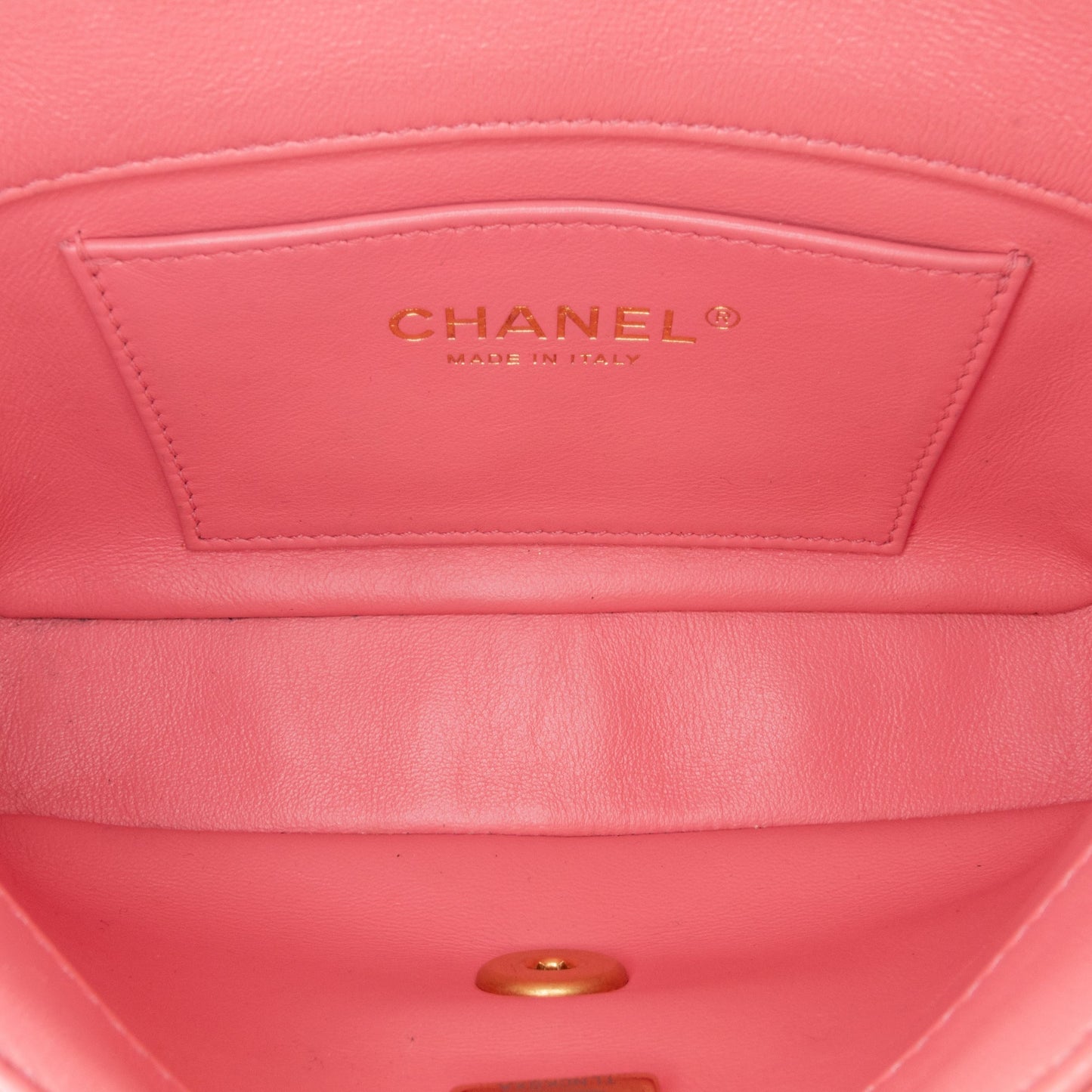 Pink Chanel Mini Lambskin Pending CC Flap Crossbody Bag