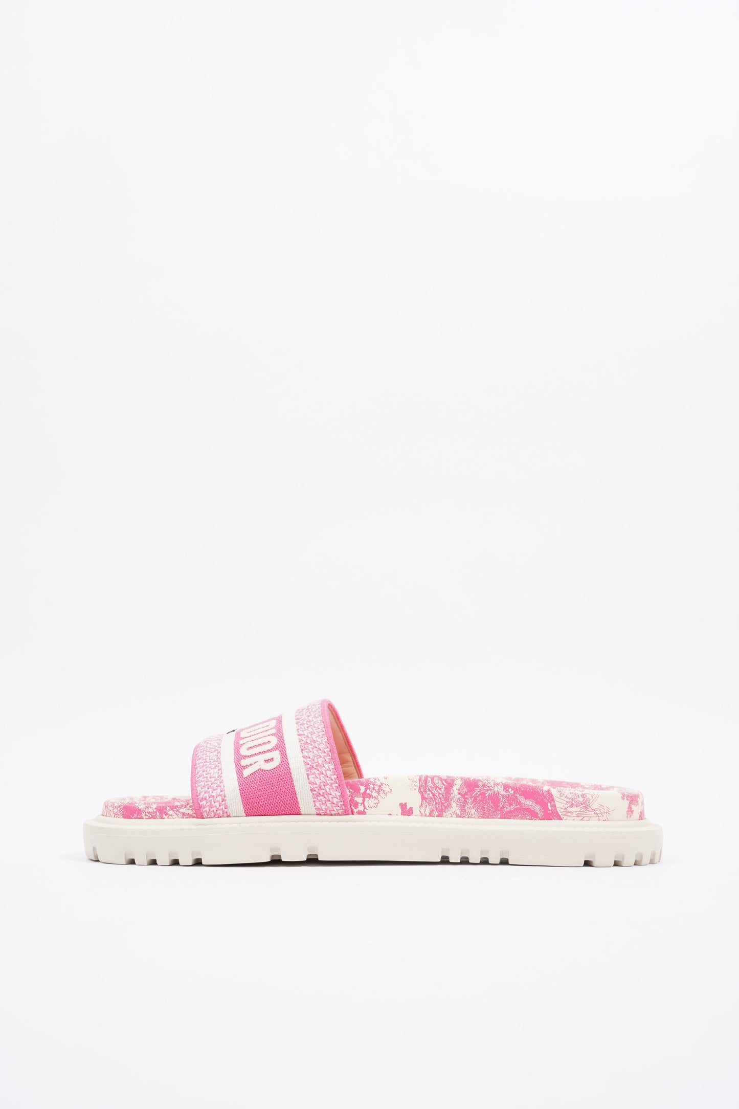 Christian Dior Dway Slide Pink / White Canvas EU 41 UK 8