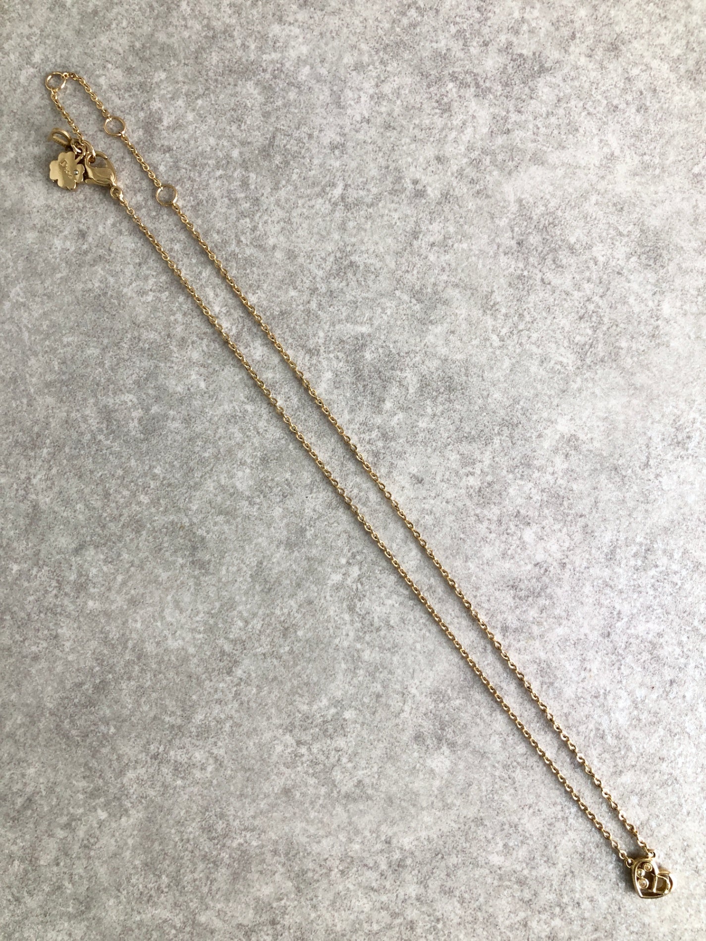 Christian Dior Heart Motif Necklace Gold Vintage 8guxy2