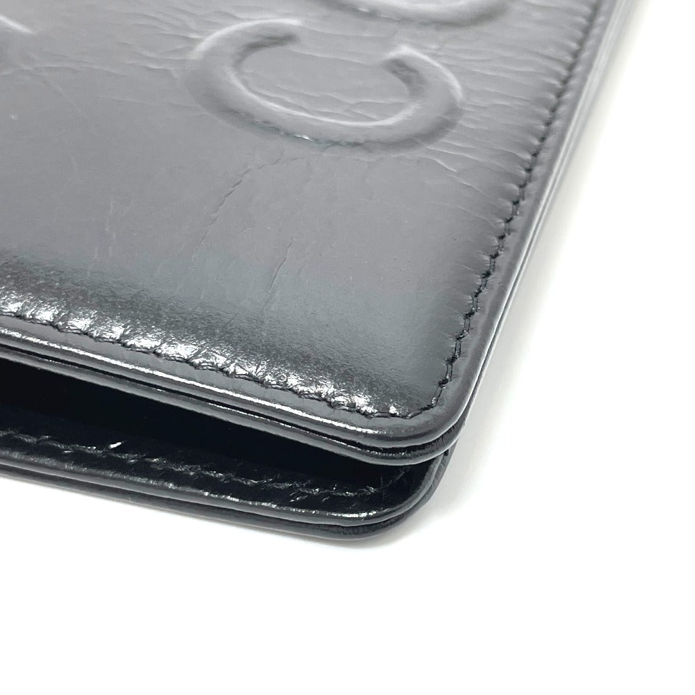 CHANEL Folded wallet A82184 leather black VOTEZ COCO Logo embossed vintage Women Used