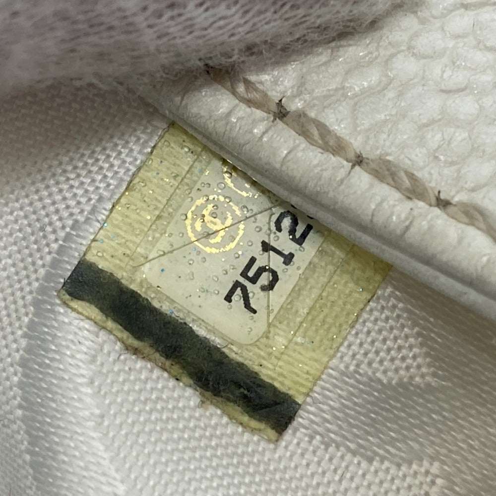 CHANEL Tote Bag Caviar skin white CC COCO Mark purse Women Used