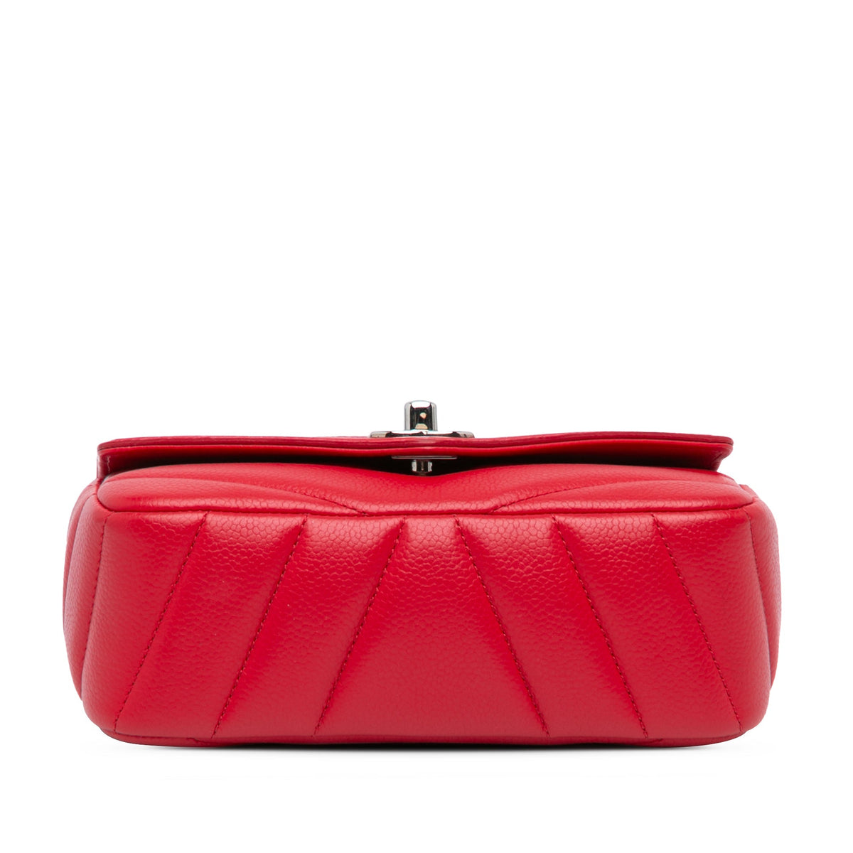 Red Chanel Mini Caviar Chevron Data Center Envelope Flap Bag