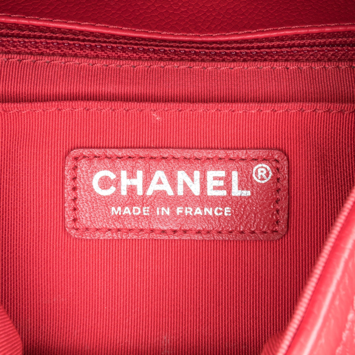 Red Chanel Mini Caviar Chevron Data Center Envelope Flap Bag