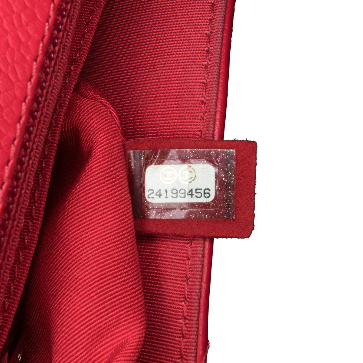 Red Chanel Mini Caviar Chevron Data Center Envelope Flap Bag