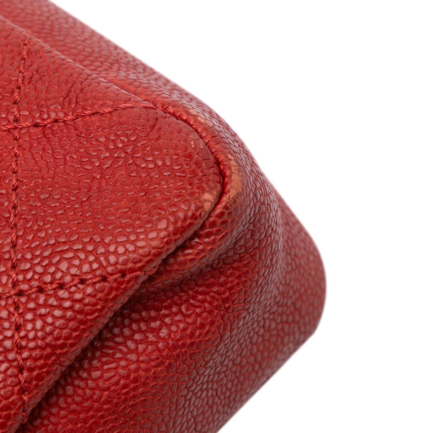 Red Chanel Medium Quilted Caviar Simply CC Flap Shoulder Bag