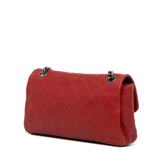 Red Chanel Medium Quilted Caviar Simply CC Flap Shoulder Bag
