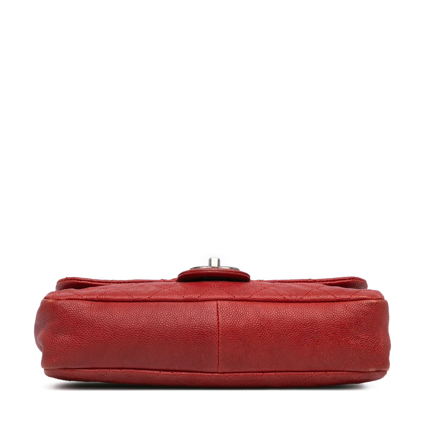 Red Chanel Medium Quilted Caviar Simply CC Flap Shoulder Bag