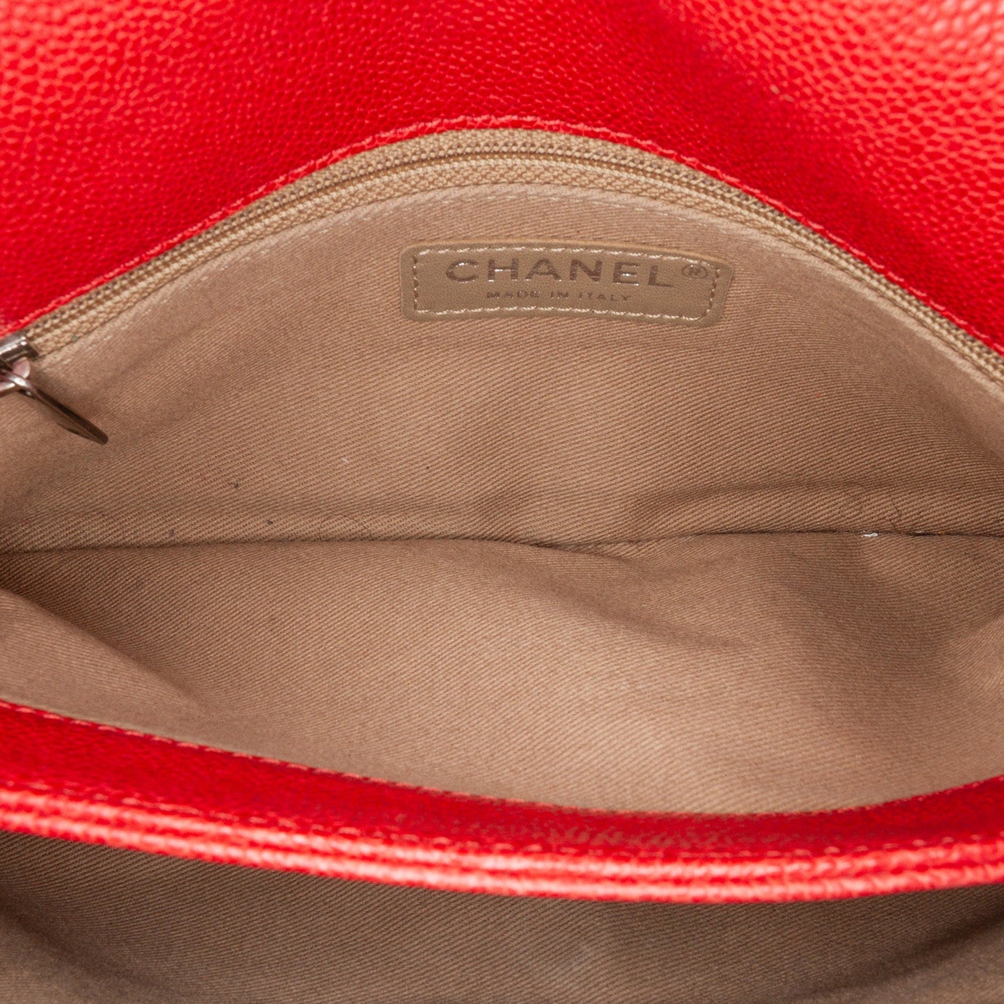Red Chanel Medium Quilted Caviar Simply CC Flap Shoulder Bag