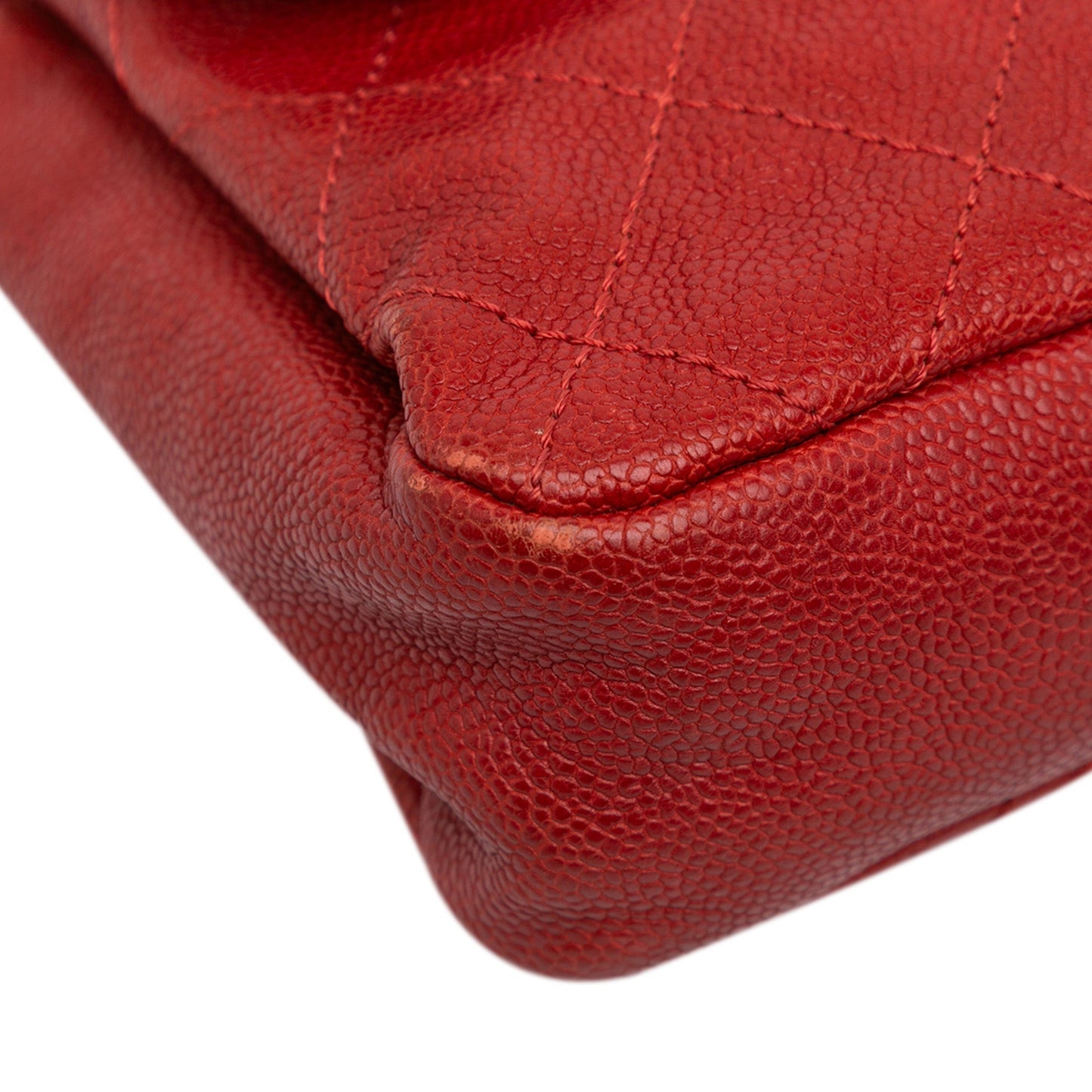 Red Chanel Medium Quilted Caviar Simply CC Flap Shoulder Bag