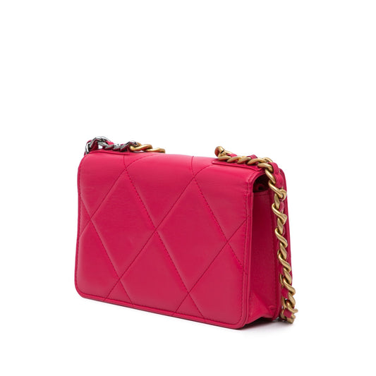 Pink Chanel Quilted Lambskin 19 Wallet on Chain Crossbody Bag