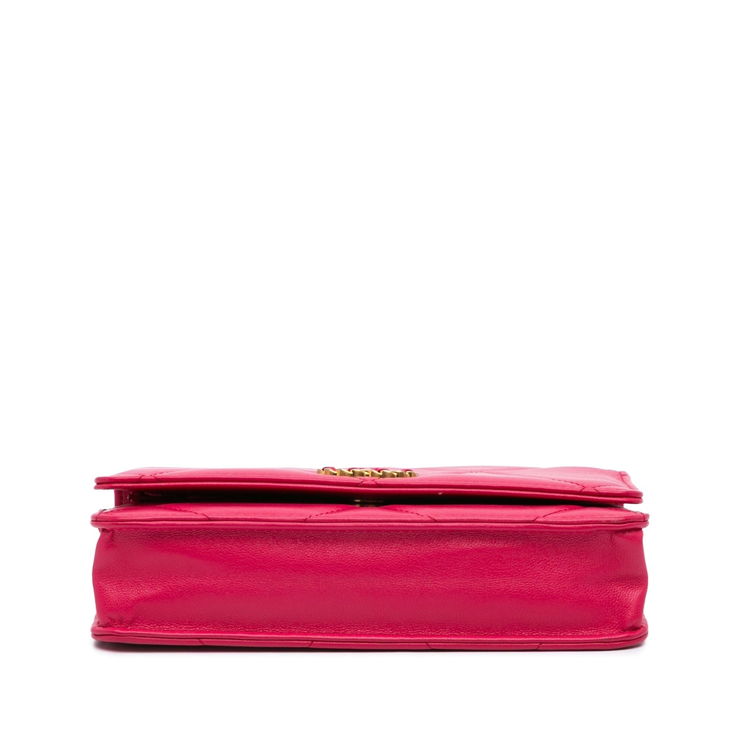 Pink Chanel Quilted Lambskin 19 Wallet on Chain Crossbody Bag