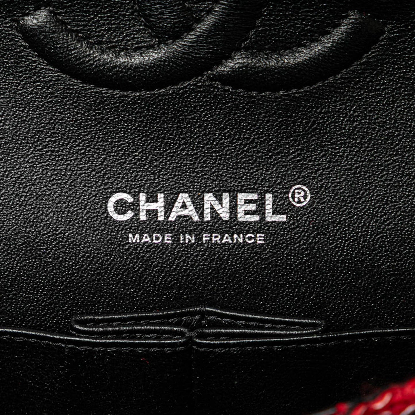 Red Chanel Medium Tweed Braided Charms Double Flap Shoulder Bag