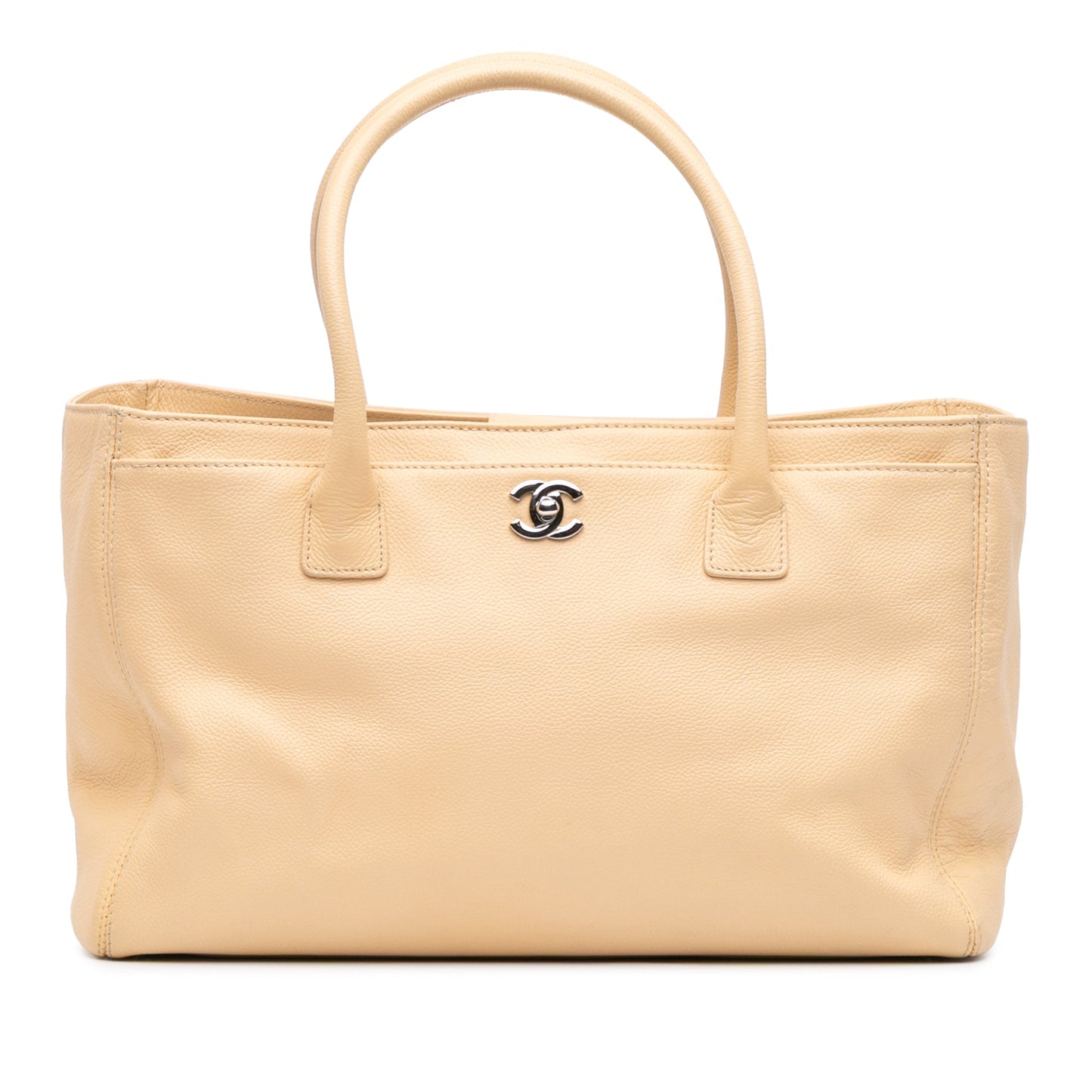 Tan Chanel Medium Executive Cerf Tote Satchel