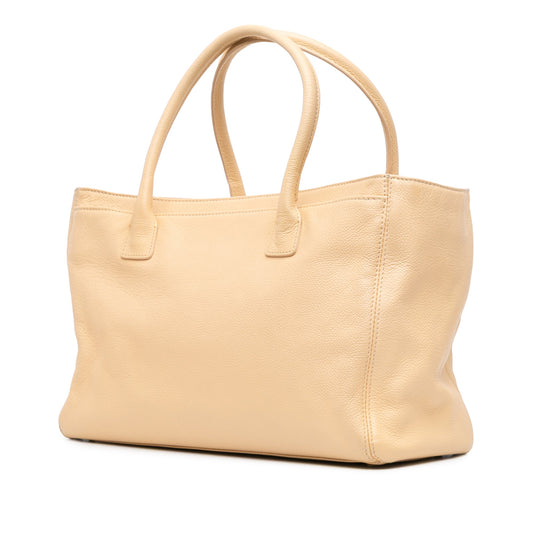 Tan Chanel Medium Executive Cerf Tote Satchel