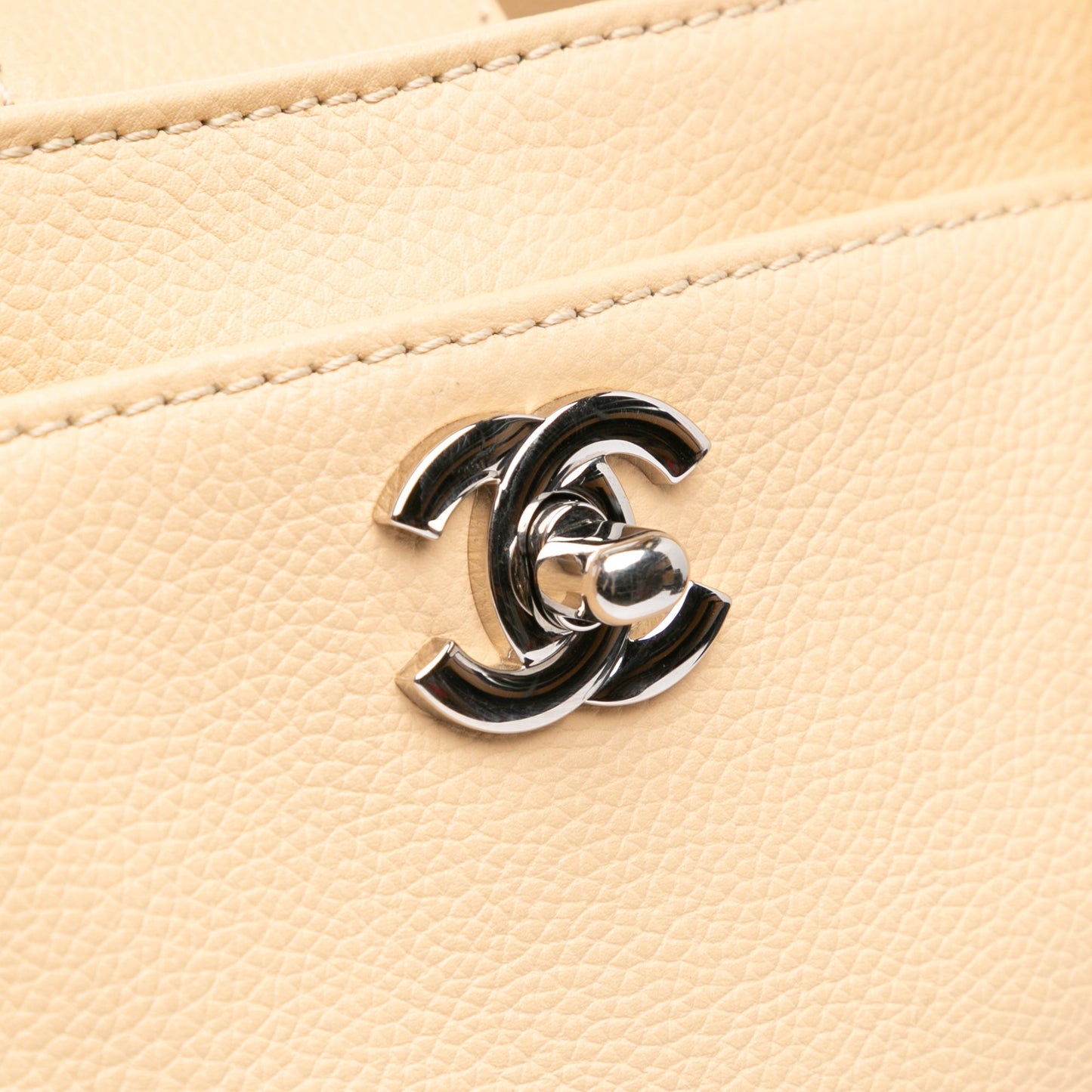 Tan Chanel Medium Executive Cerf Tote Satchel