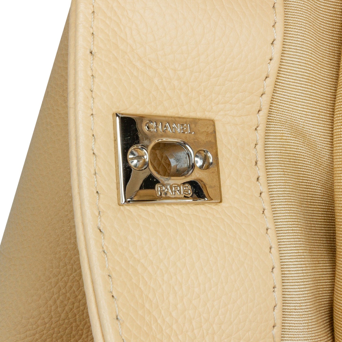 Tan Chanel Medium Executive Cerf Tote Satchel