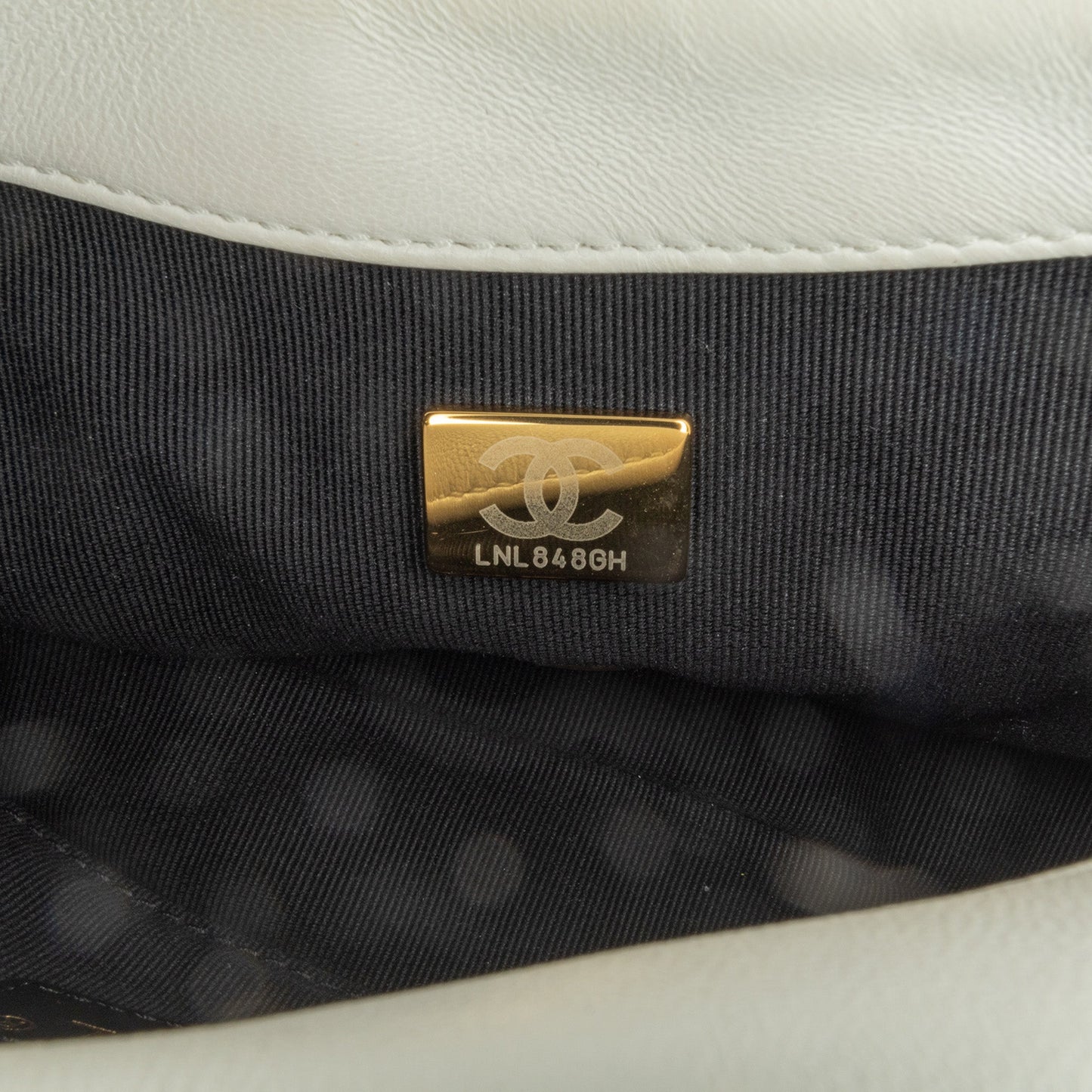 White Chanel Mini Quilted Lambskin Lacquered Chain Flap Crossbody Bag