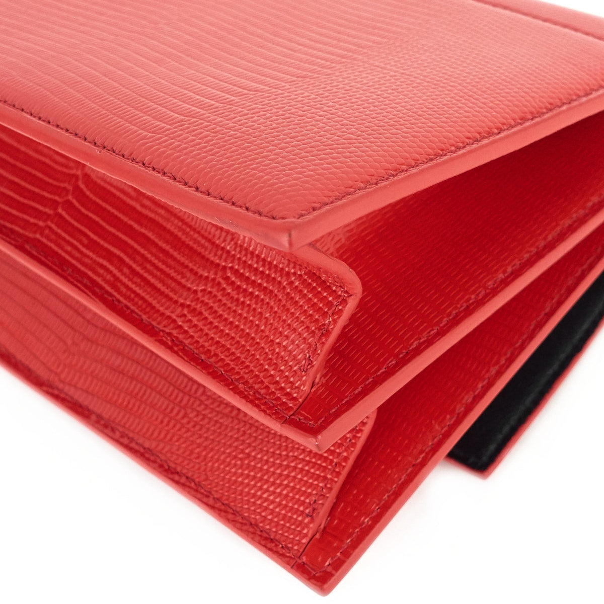 Sharp Lizard Embossed Leather Flap Bag