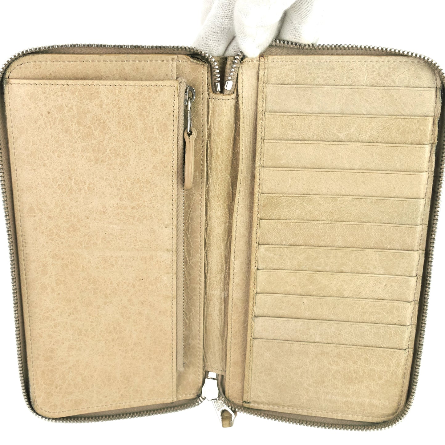 Long Zipper Agneau Leather Wallet