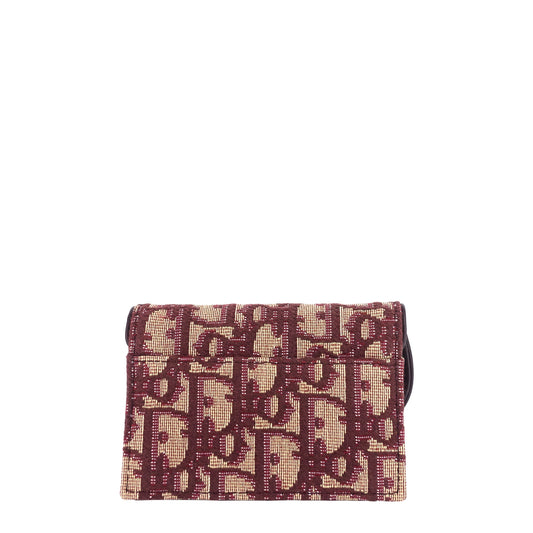 DIOR Saddle Lotus Dior Oblique Jacquard Wallet
