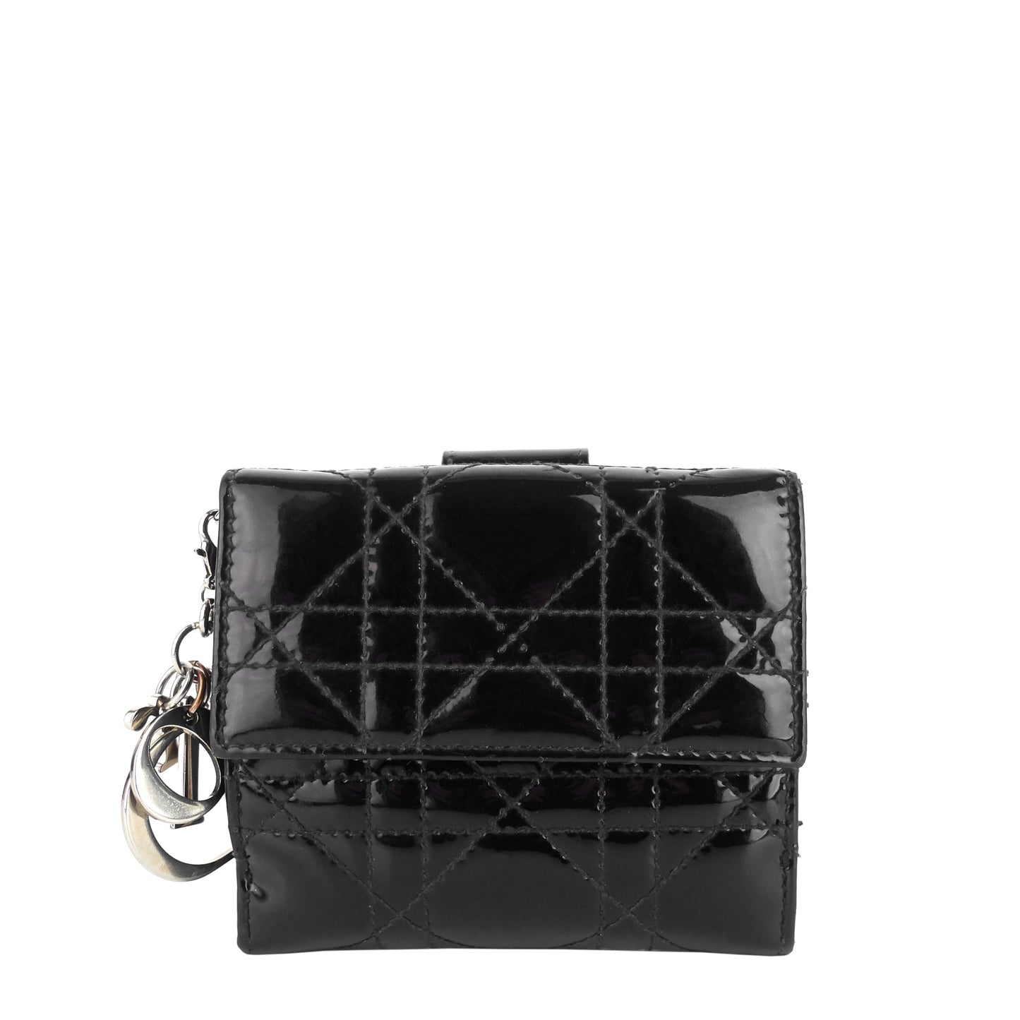 DIOR Patent Leather Cannage Quilted Wallet