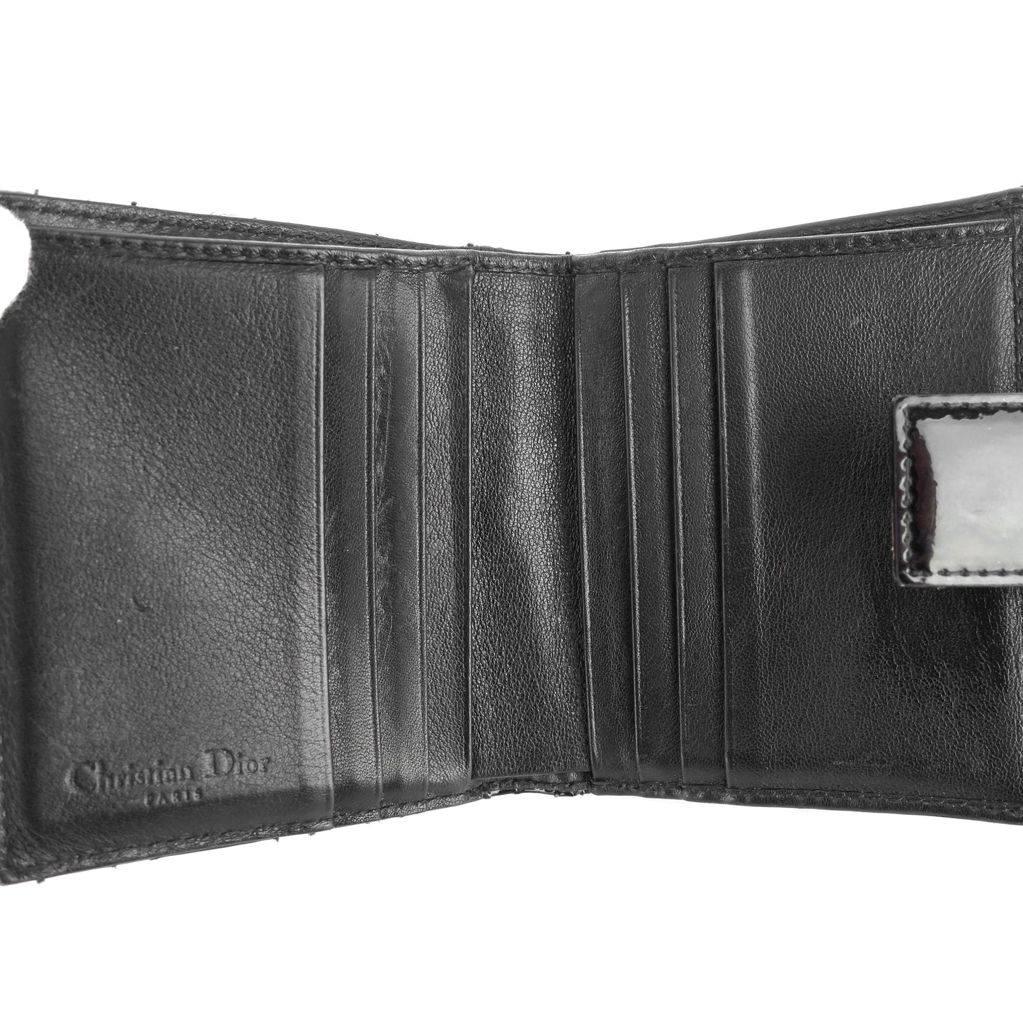 Patent Leather Cannage Quilted Wallet