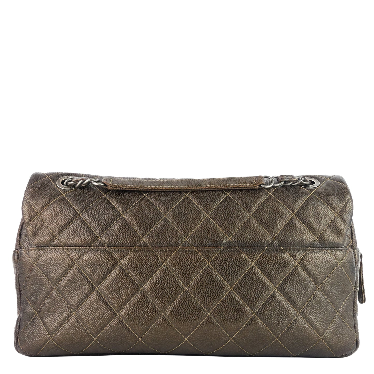 CHANEL Easy Flap Jumbo Caviar Leather Shoulder Bag
