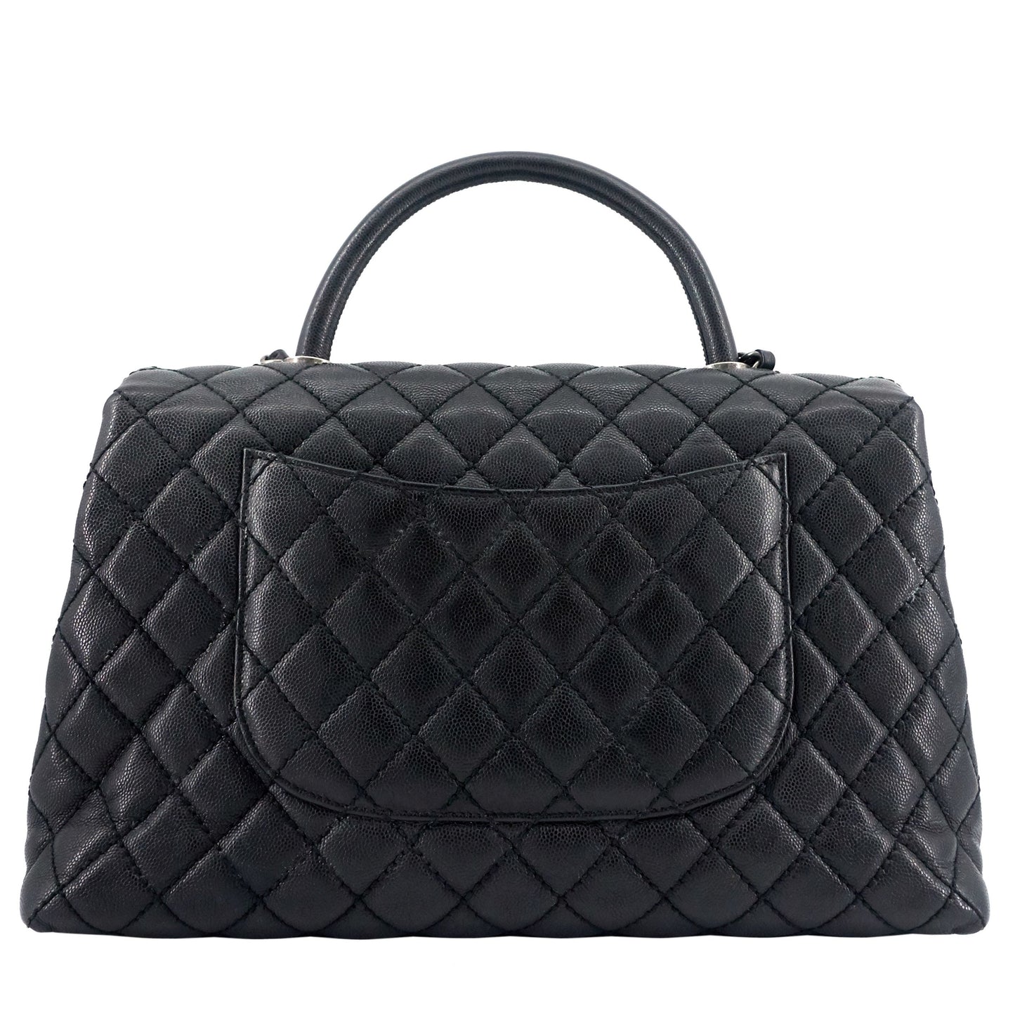 CHANEL Coco Top Handle Medium Caviar Leather Bag