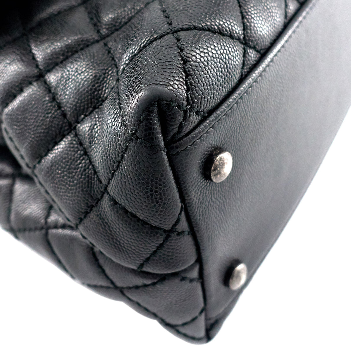 Top Quality Chanel Coco Top Handle Medium Caviar Leather Bag