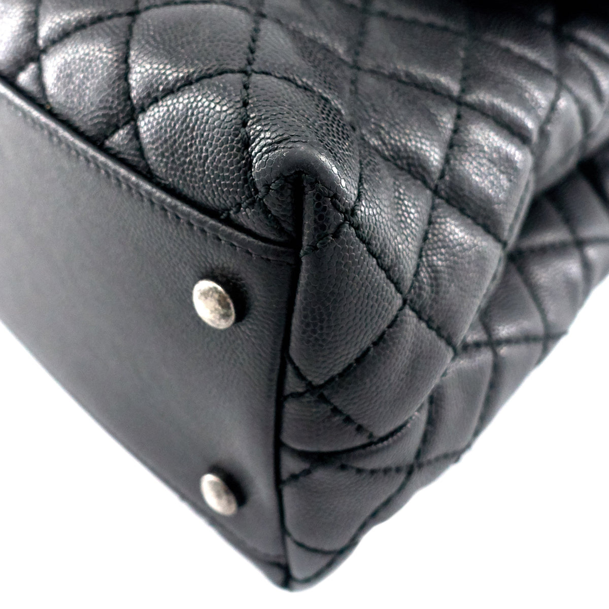 Top Quality Chanel Coco Top Handle Medium Caviar Leather Bag