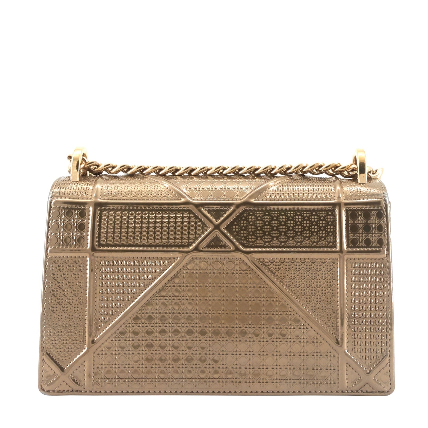 DIOR Diorama Medium Metallic Micro Cannage Flap Bag