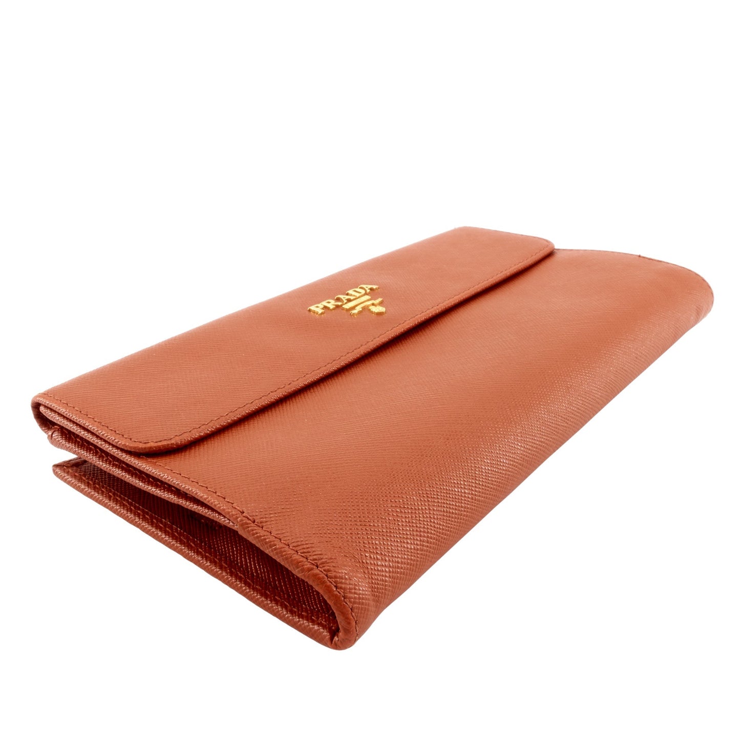 PRADA Continental Logo Saffiano Leather Wallet