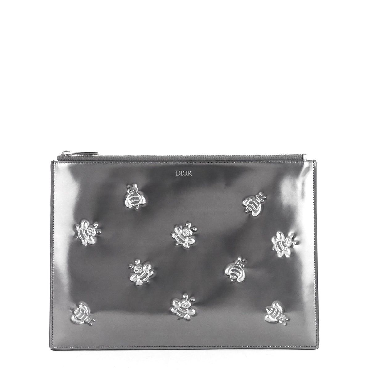 KAWS Bee Medium Embossed Faux Leather Zip Pouch