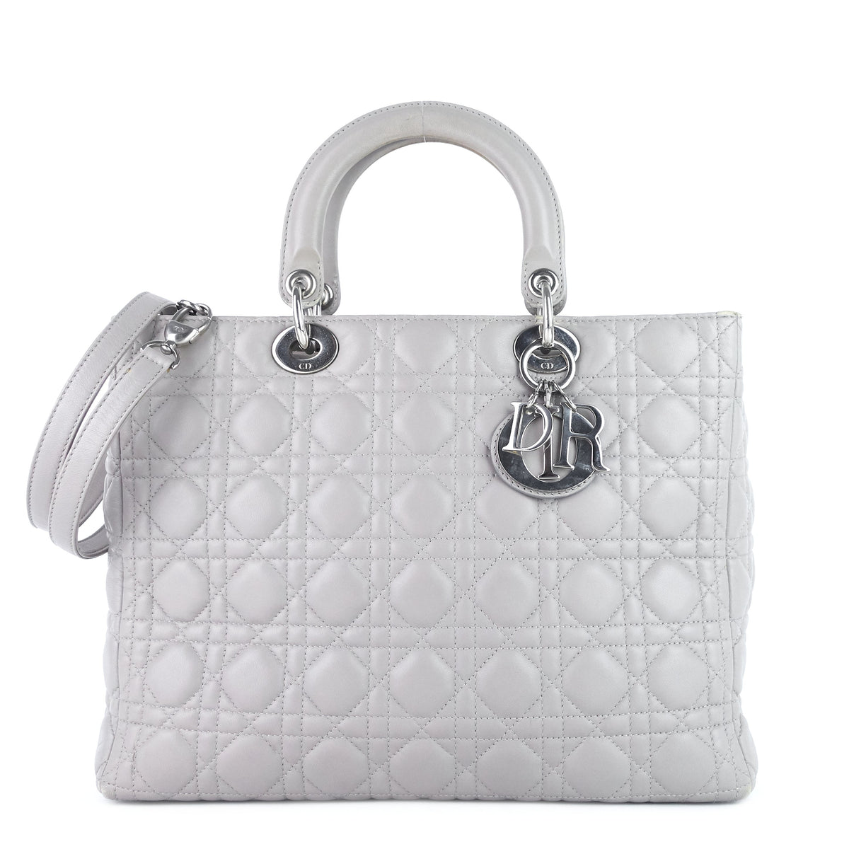 DIOR Lady Dior Large Lambskin Leather Bag
