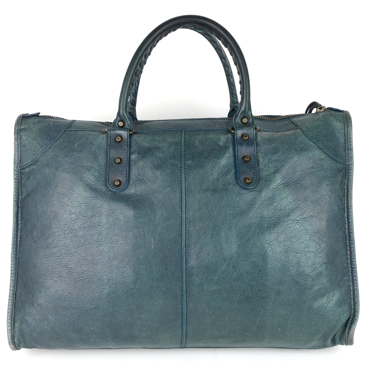 Giant Weekender Distressed Agneau Leather Bag