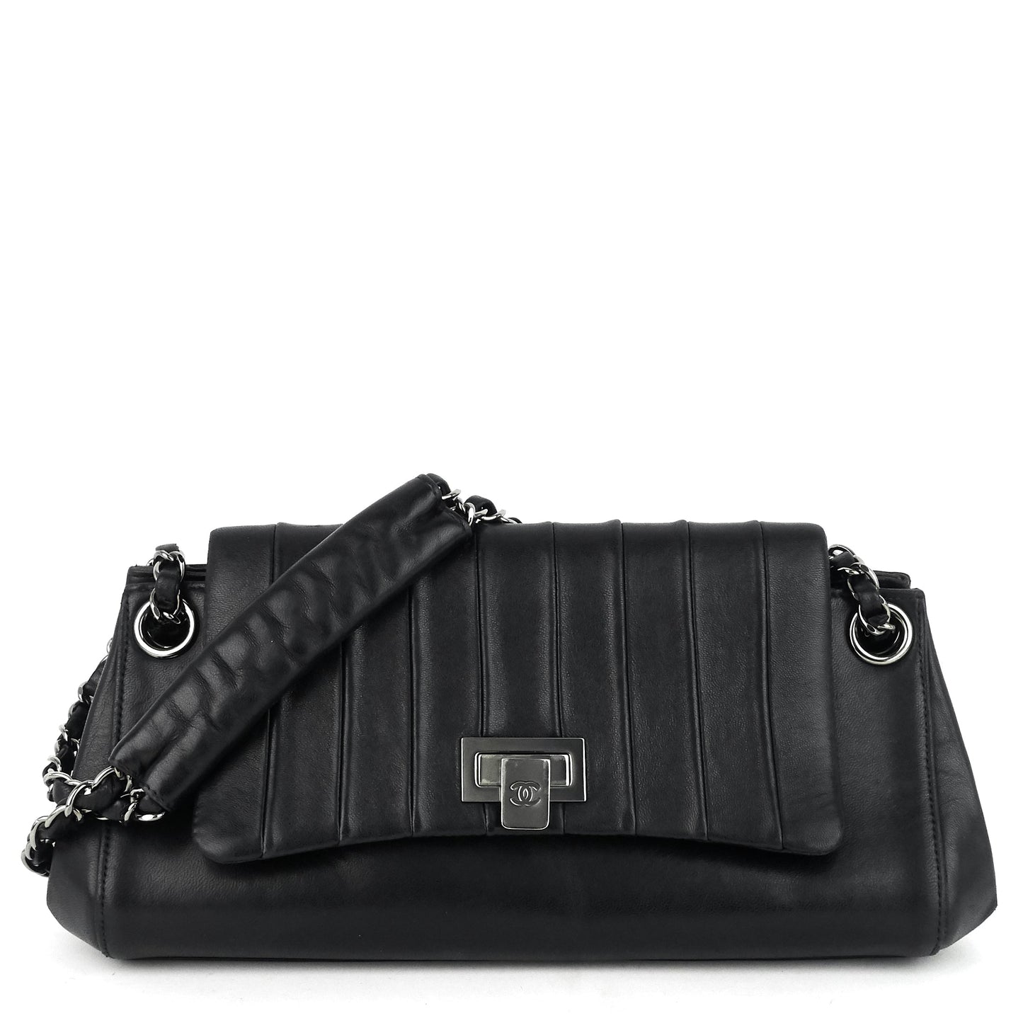 CHANEL Lambskin Leather Fliplock Shoulder Bag