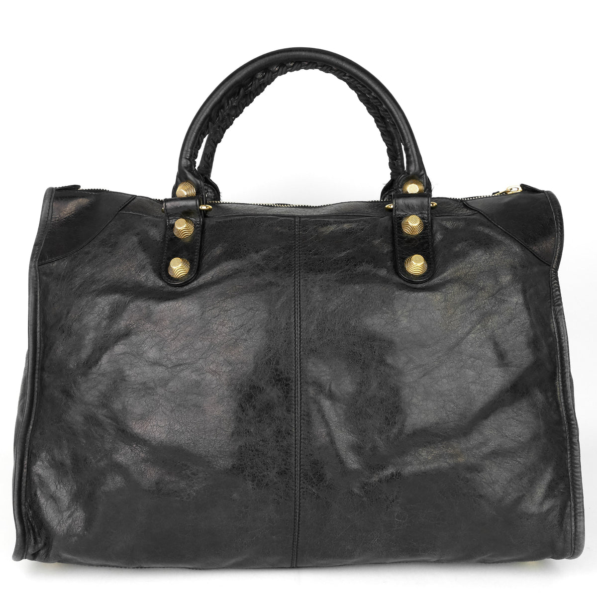 Giant Weekender Distressed Agneau Leather Bag