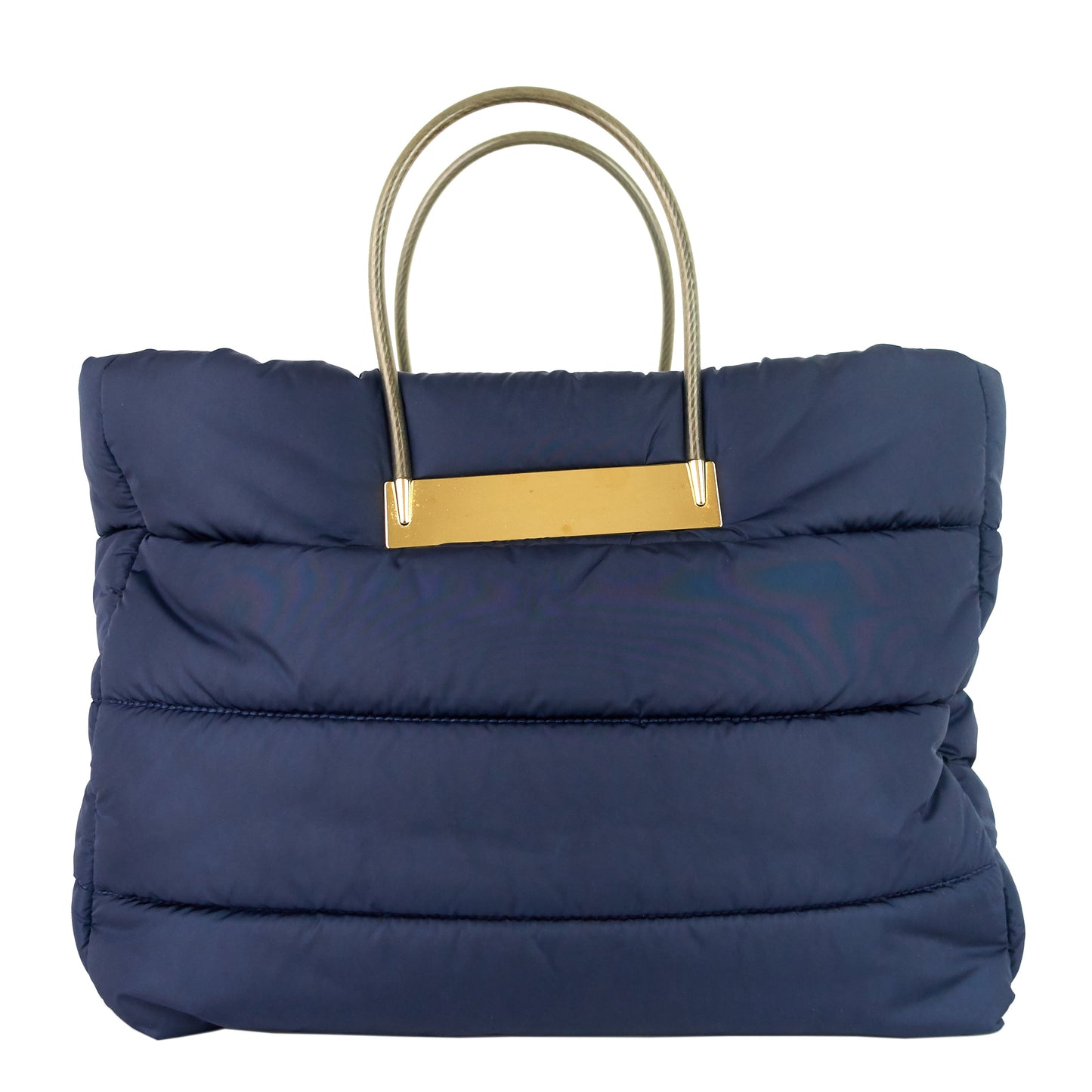 Cable Nylon Puffer Tote Bag