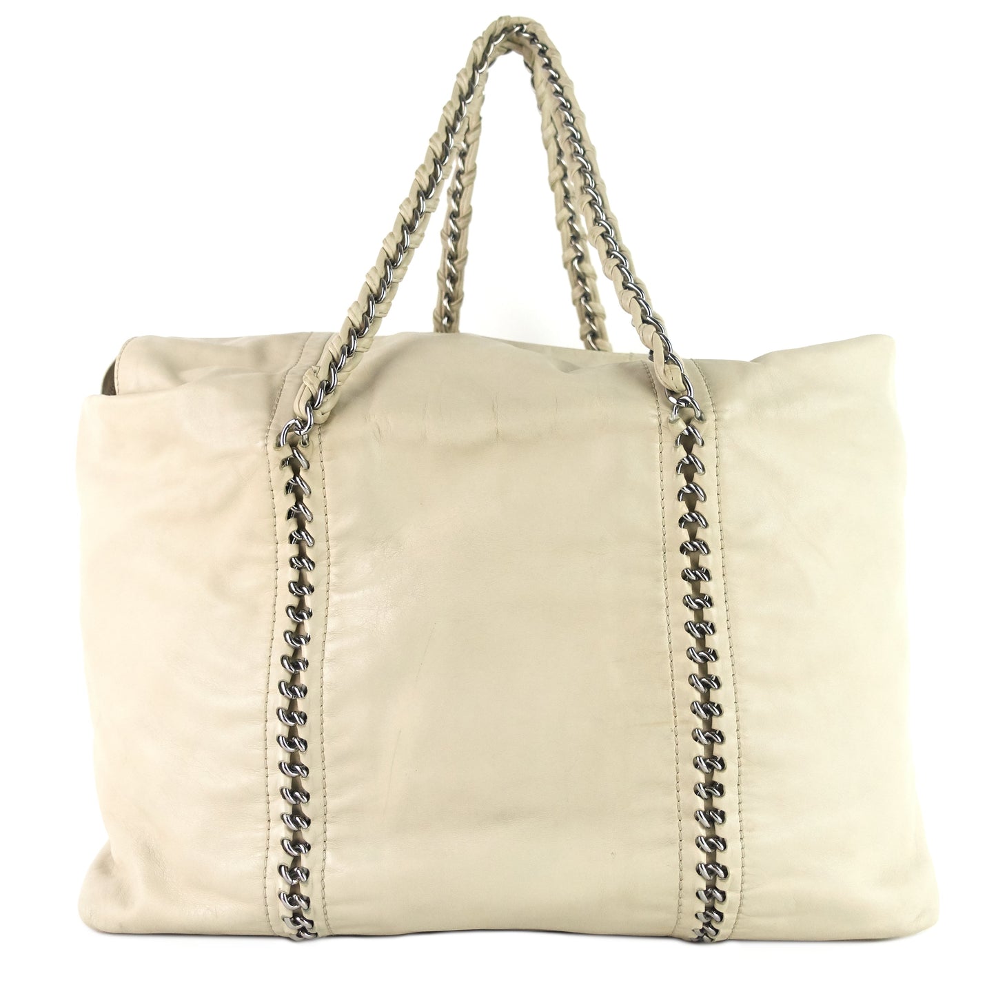 Top Quality Chanel Modern Chain Zip Leather Tote Bag